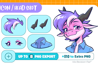 draw a cartoon character for you with customizable parts
