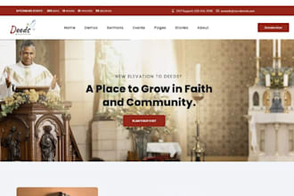 build wordpress church website, ministry website non profit website