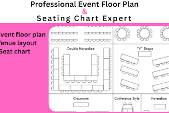 design a professional event floor plan with seating chart for your conference