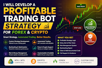 develop profitable trading bot strategy for forex and crypto