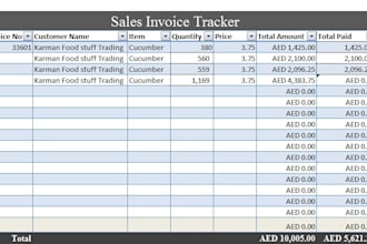 invoice payment tracker on excel