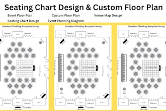create custom wedding seating charts and table layouts, venue map