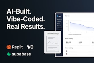 build your vibe coded, ai built web app or mvp using replit or v0
