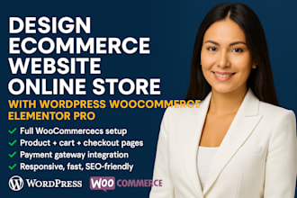 design ecommerce website online store with wordpress woocommerce elementor pro