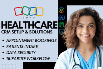 setup zoho, pipedrive, hubspot crm for healthcare providers, telehealth