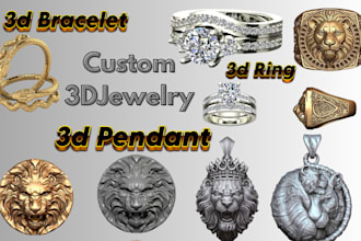 create 3d jewelry 3d pendant 3d bracelet 3d ring chain cad jewelry zbrush artist