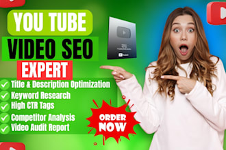 be your youtube SEO expert to grow and rank your channel