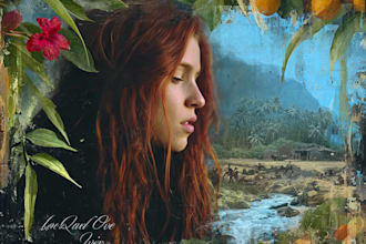 paint digital portrait or landscape in fine art style