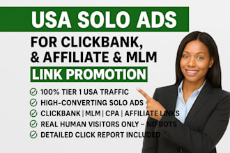 blast USA solo ads campaign, clickbank affiliate promotion, MLM link promotion