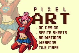 create 8 bit 16 bit pixel pixel art animation sprite sheet 2d minecraft game