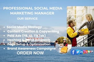 be your social media marketing manager, logistic and freight