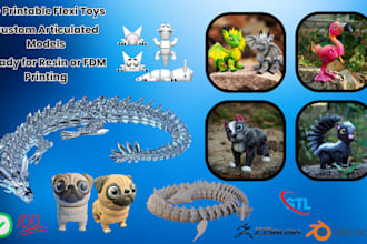 do custom flexi toys, printable toy, articulated model, flexi animal, toy design