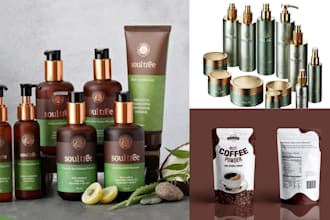 do cosmetic package design, skincare packaging, pouch and bottle label design