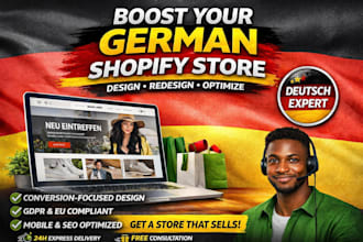 professionally design your shopify store for germany market seo optimized