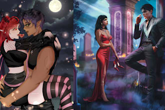 do nsfw mafia romance dark fantasy book cover erotic adult couple character gay