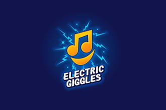 design kids music brand electric giggles logo