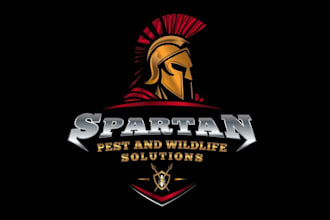 design looking cool spartan warrior pest control company logo