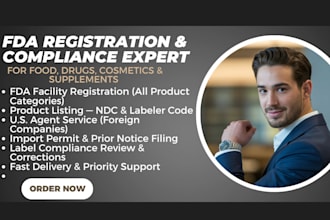 do fda facility registration drug listing, cosmetic labeler code, import permit
