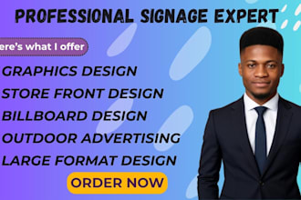 design professional signage storefront billboard graphics banner ads yard sign