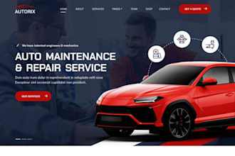 design auto detailing website car repair, car maintenance, car detailing website