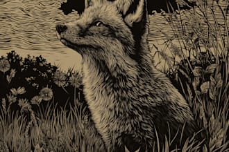 draw high quality linocut illustration for shirt design