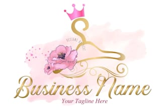 design watercolor floral,boutique and female logo