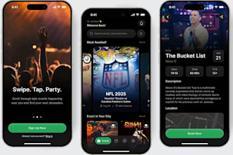 build event listing app, ticket booking app, event hotel and flight booking app
