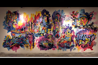 create graffiti pop art canvas designs and murals