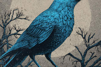 draw detailed dark art with woodcut or linocut style