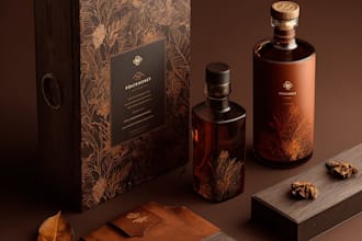 do modern and elegant product packaging and label design