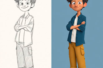 design a 2d cartoon character