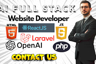 develop ai full stack web app, mobile app, chatbot, openai, python, react