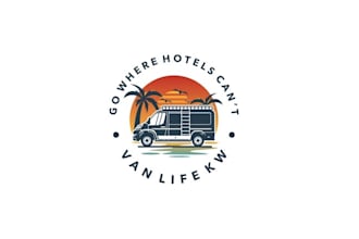 design unique outdoor camper van rental logo