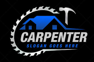 design construction, handyman, builders, contracting, roofing logo