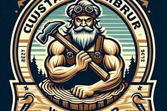 design high quality vintage timber workshop logo with t shirt design