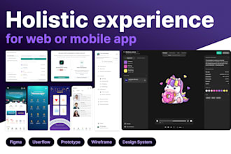 design holistic web or mobile app uiux in figma