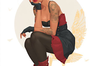 make sexy pin up girl illustration for graphic retro pinup