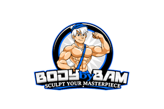 design powerful lifting weights or flexing logo