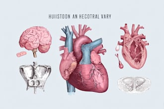 draw anatomy and medical vector illustration