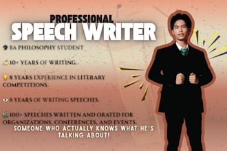 write a persuasive, motivational, or introspective speech