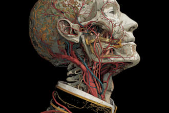 draw digital coloured anatomy and medical illustrations