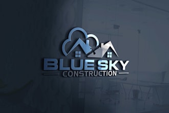 create construction, roofing, plumbing, electrician or cleaning logo