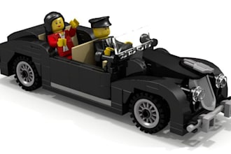 design a custom lego model and provide with instructions