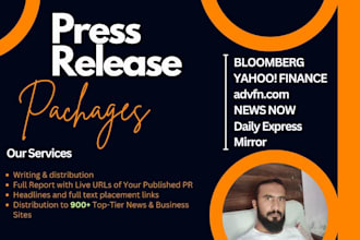 write and distribute a professional press release to top media outlets