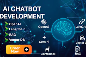 develop ai chatbot using openai, langchain, rag and vector databases