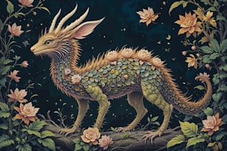 draw botanical and animal designs and patterns for you