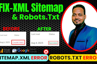 fix robots txt and XML sitemap errors to improve google indexing and SEO