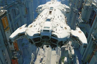 do spaceship concept art or starship or sci fi vehicle