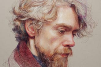 draw realistic color pencil portrait, pencil sketch