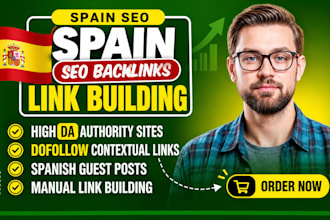 create spain SEO backlinks high da authority dofollow contextual link building